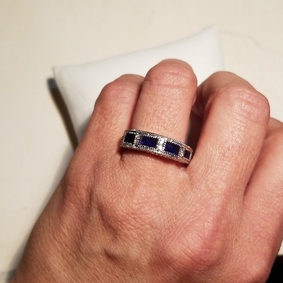 Cubic Zirconium/Sapphire Ring - Picture 4 of 4
